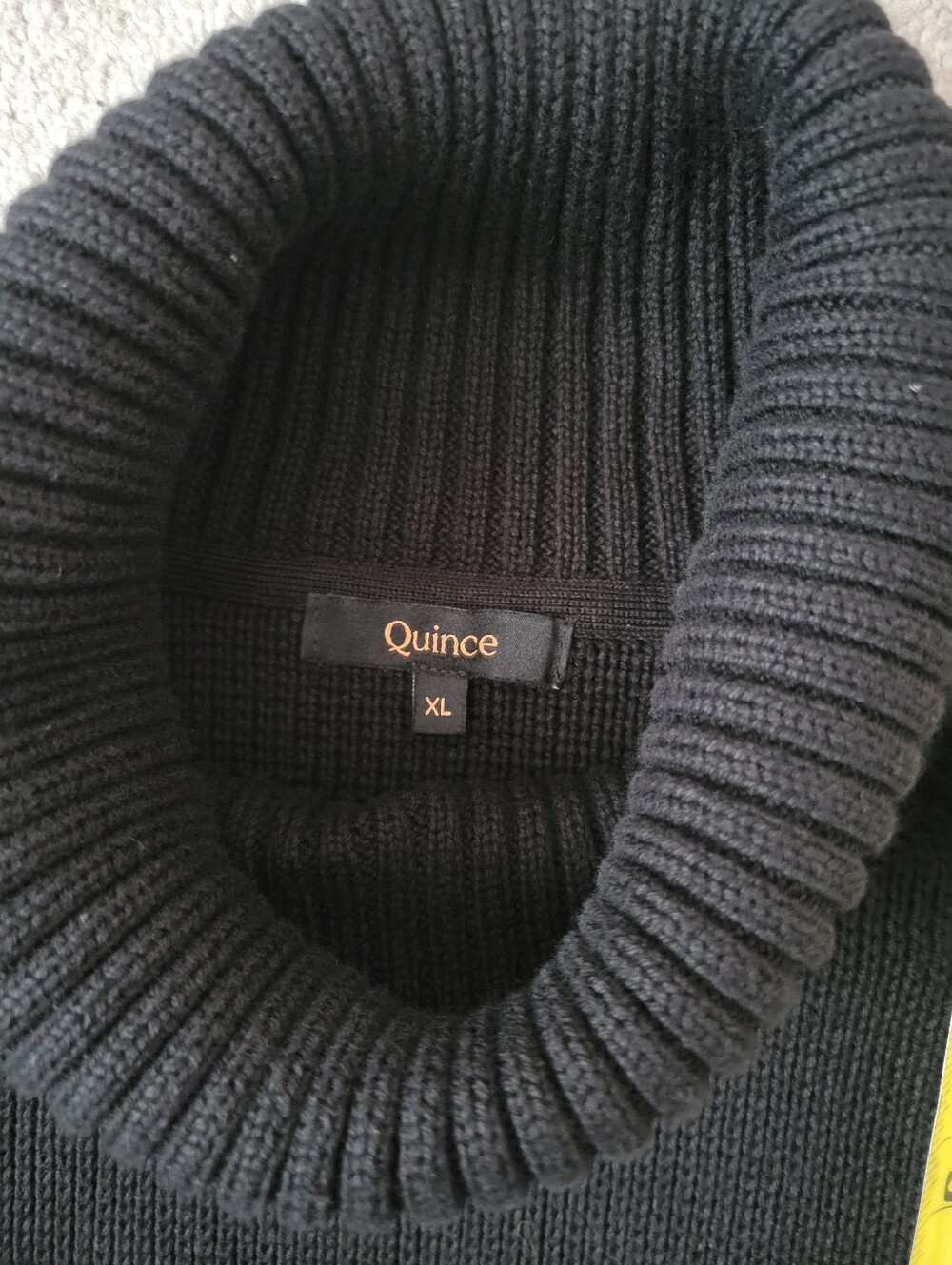 Quince Black 100% Organic Cotton Turtleneck Sweater XL - Picture 10 of 12